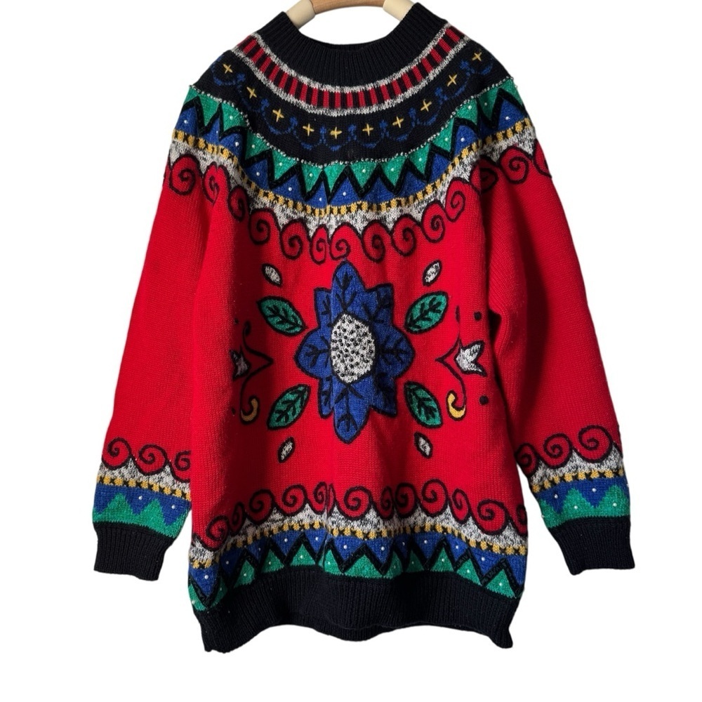 🔥 Vintage Parisian René Derhy Paris Floral Knit Sweater 🔥